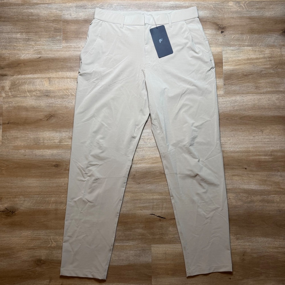 Fabletics The Only Pant Men Small Beige Water Resistant 4-Way Stretch PT2040675